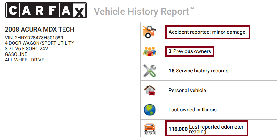 Vehicle History Report
