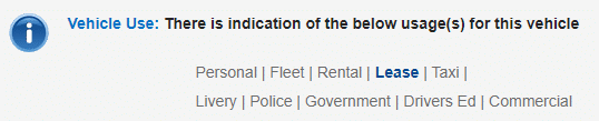AutoCheck Vehicle Usage