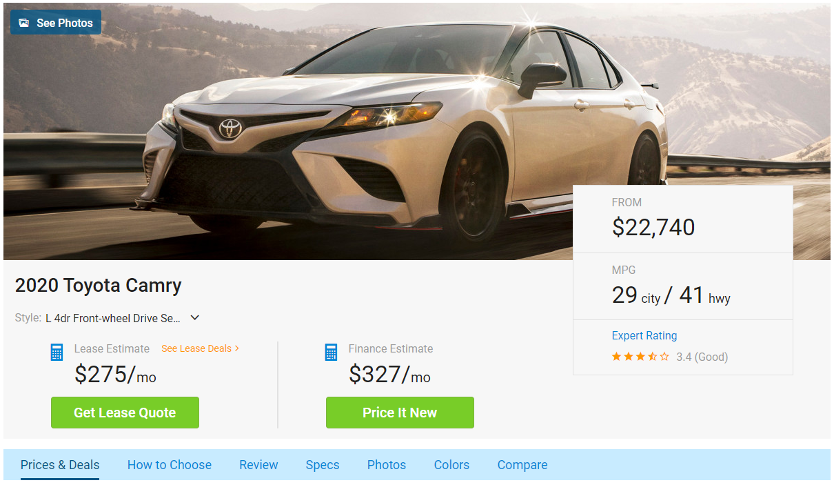 carsdirect car details