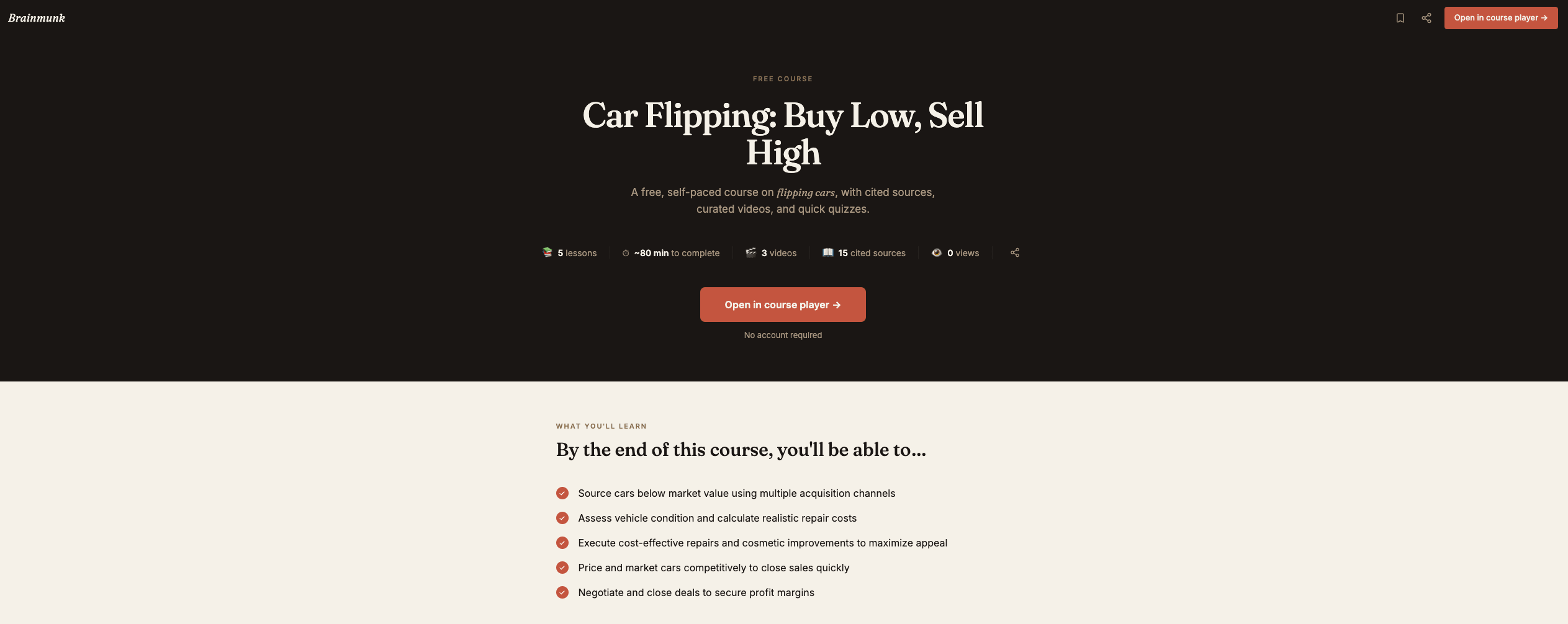 Brainmunk car flipping course