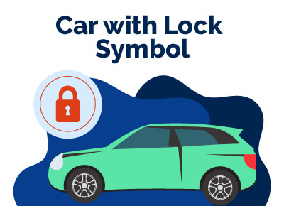 Car with Lock Symbol