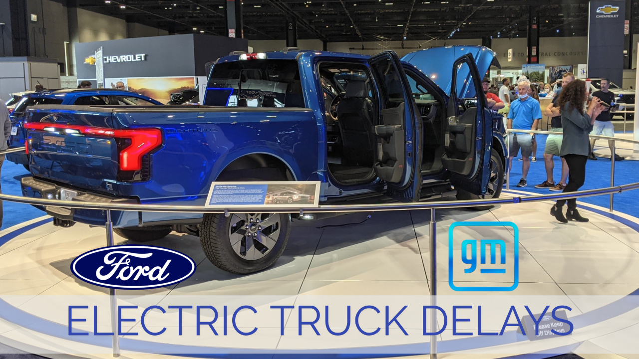 GM-Ford Electric Truck Models Delayed - Ford F150 Lightning on display
